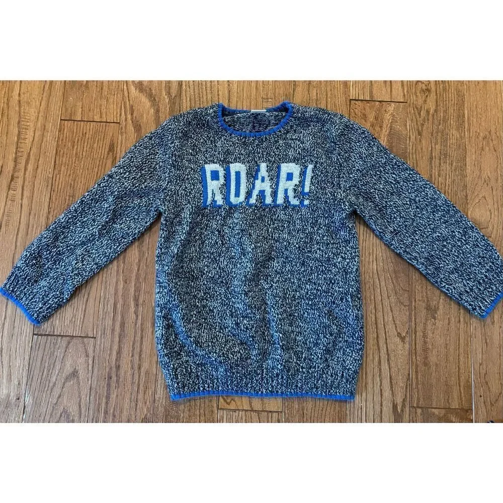 Gymboree ROAR knit graphic crewneck sweater 5t